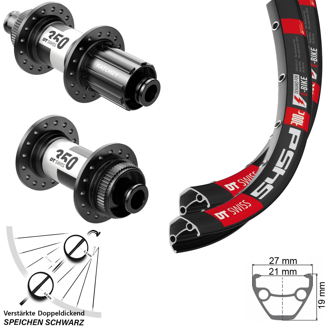 28 Zoll DT Swiss 350 HG Centerlock Laufradsatz 12x100/142