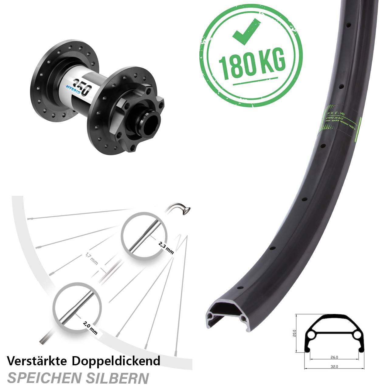 Disc Laufrad QR 29 Zoll KX Evo DT Swiss Hybrid 350