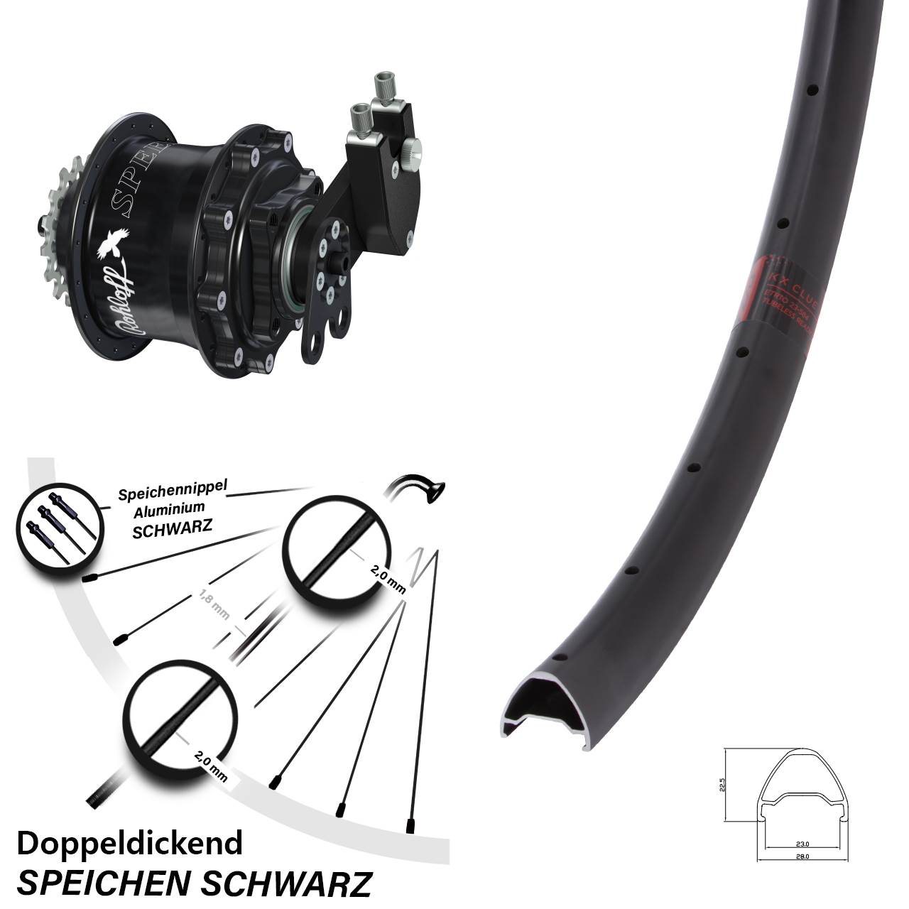 Disc Hinterrrad 29 Zoll KX Clue Rohloff Speedhub 500/14 CC DB Tandem