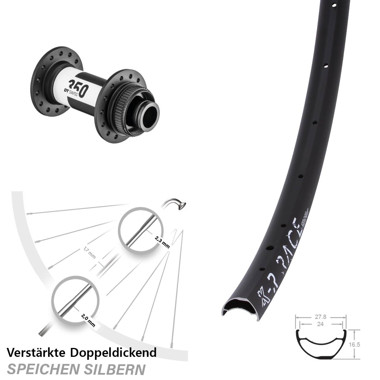 KX-R Race DT Swiss 350 Disc Laufrad 15x100
