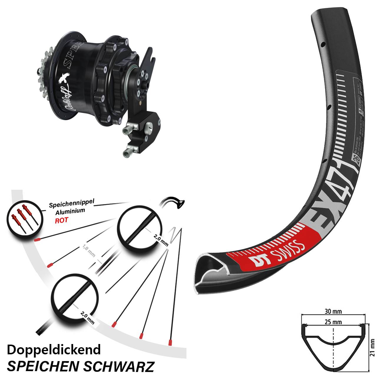 DT Swiss EX 471 Hinterrad 29 Zoll Rohloff Speedhub CC OEM2