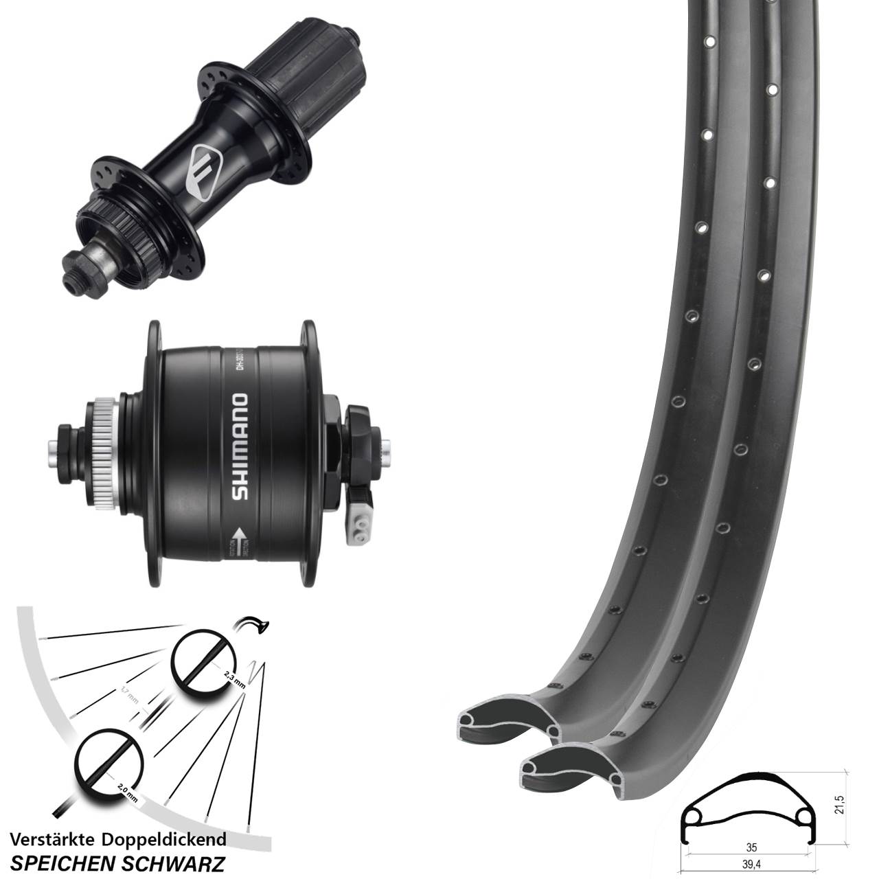 Disc Laufradsatz QR 29 Zoll Ambrosio E35 Formula CL52 Shimano DH-3D37 8-11 fach