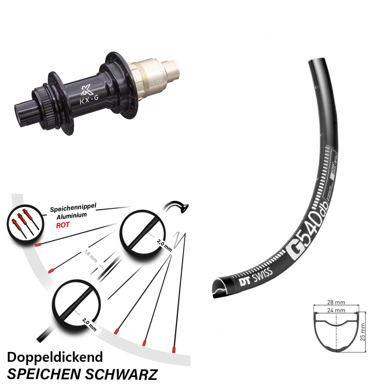 Disc Hinterrad 27,5 Zoll DT Swiss G 540 KX-G 12x142 XD-R