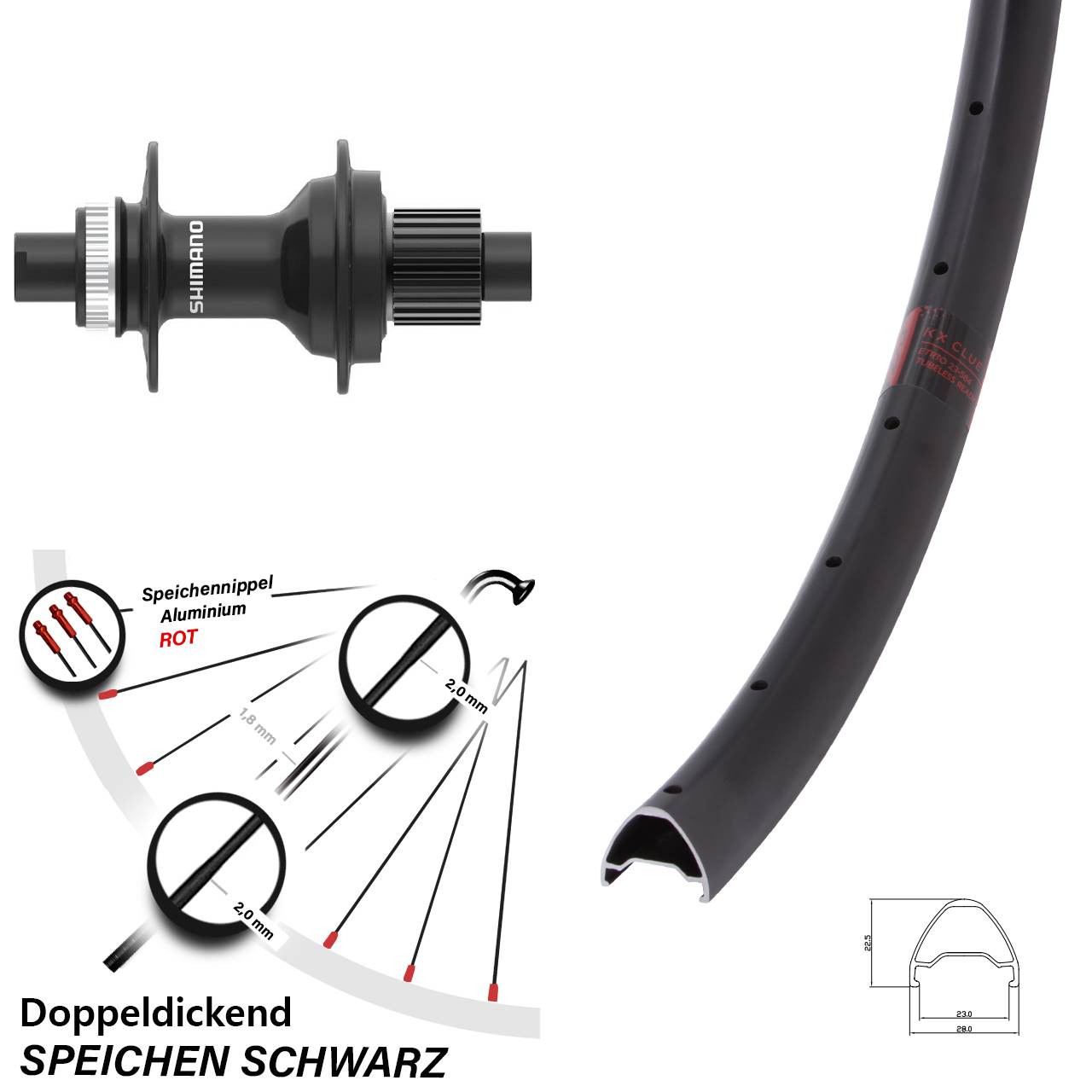 28 Zoll Hinterrad Clue Shimano MT410 Micro Spline 12x142