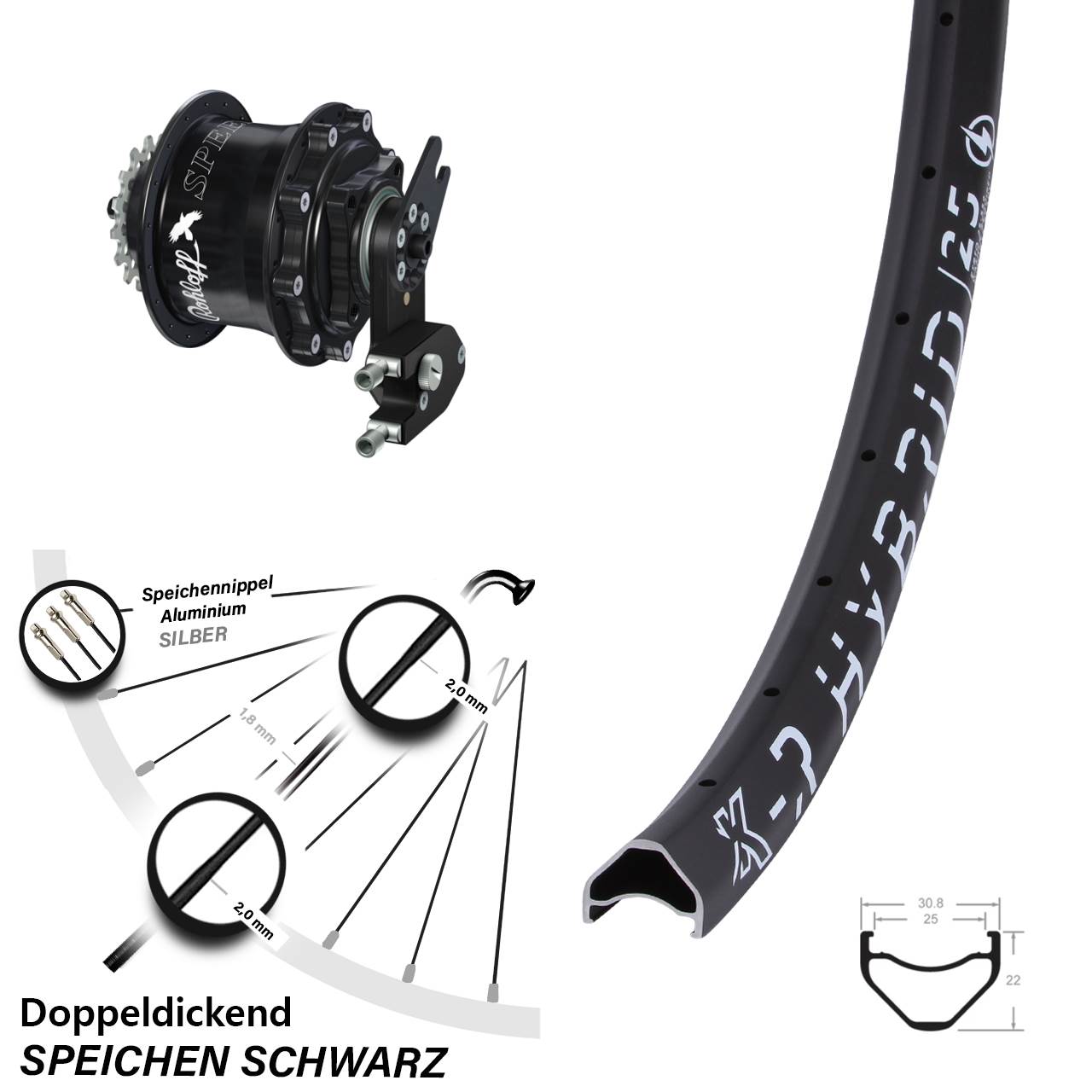 28-29 Zoll Laufrad Rohloff Speedhub CC OEM2 KX-R Hybrid 25