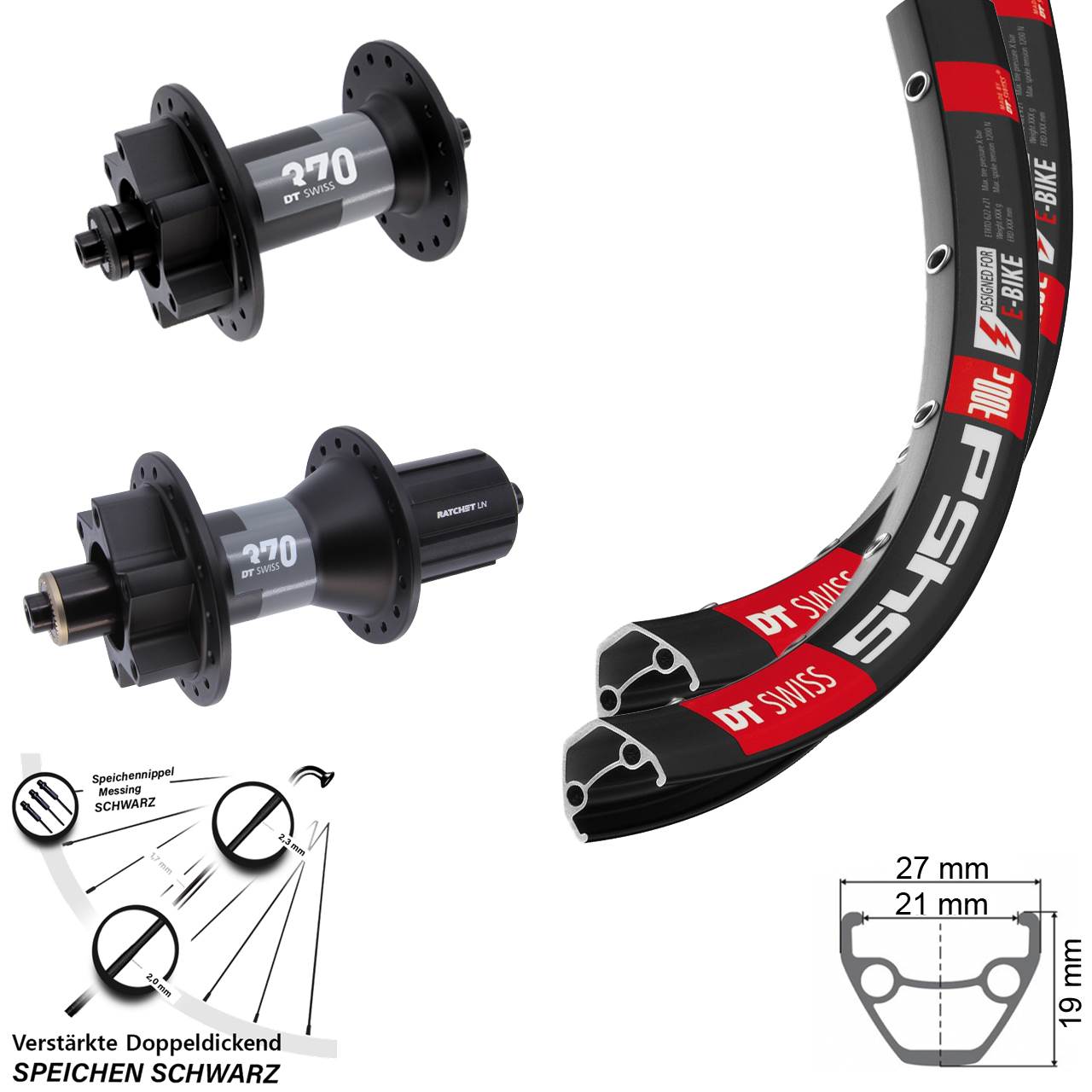 Disc Laufradsatz für Schnellspanner 29 Zoll DT Swiss 545-370 8-11 fach