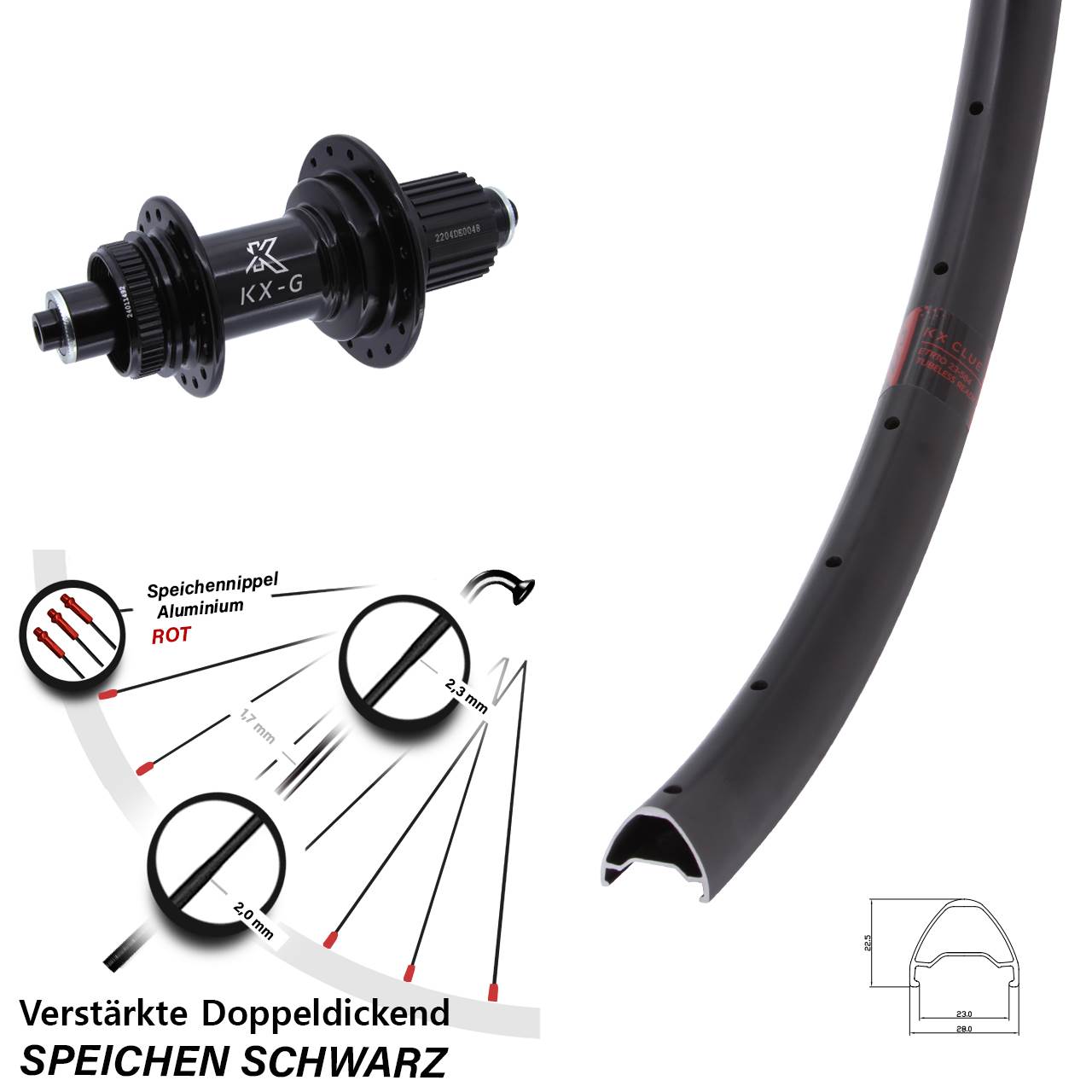 KX-GS Clue verstärkt 28 Zoll Disc Hinterrad für Schnellspanner Shimano Micro Spline