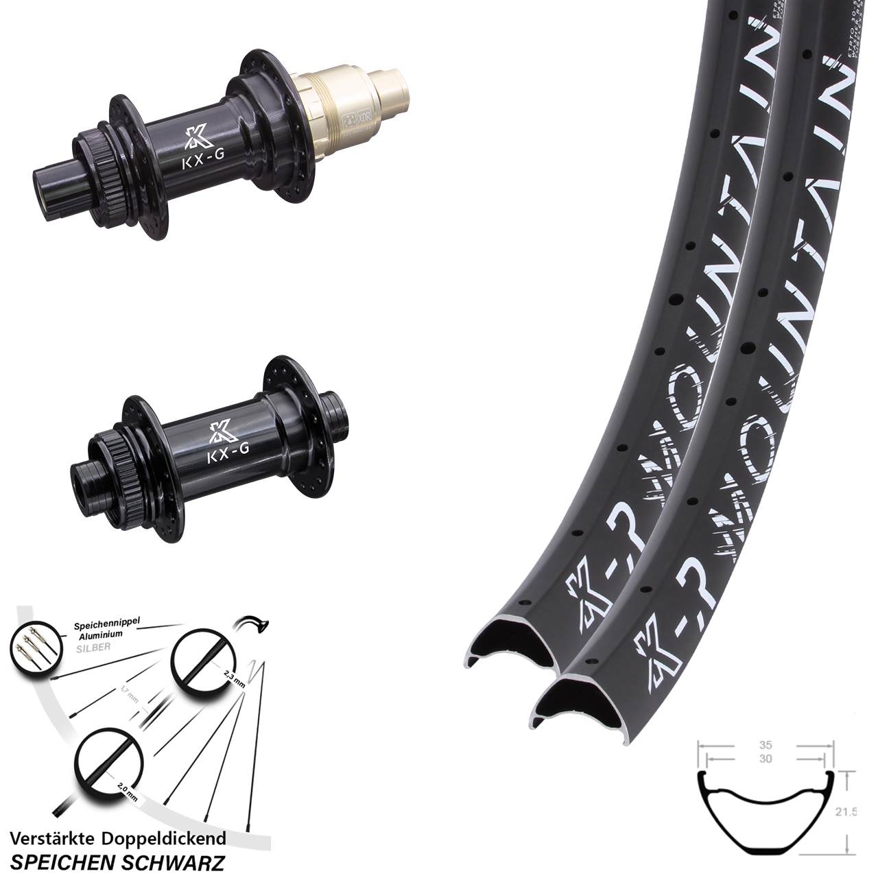 Centerlock Laufradsatz 27,5/29 Zoll Zoll KX-GR Mountain XDR 12x100/142