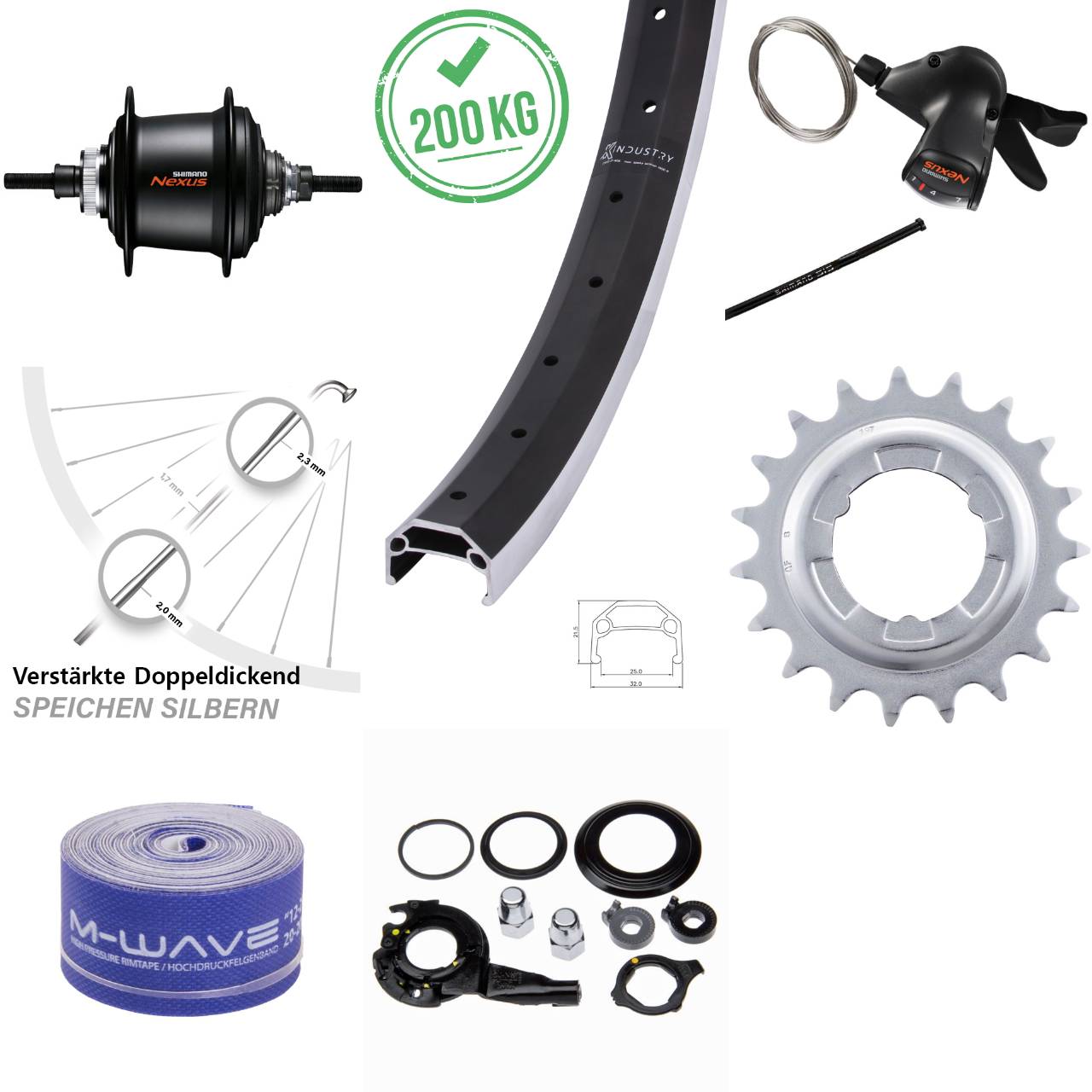 26 Zoll Hinterrad KX Industry Shimano Nexus 7 Gang SGC3001-7D