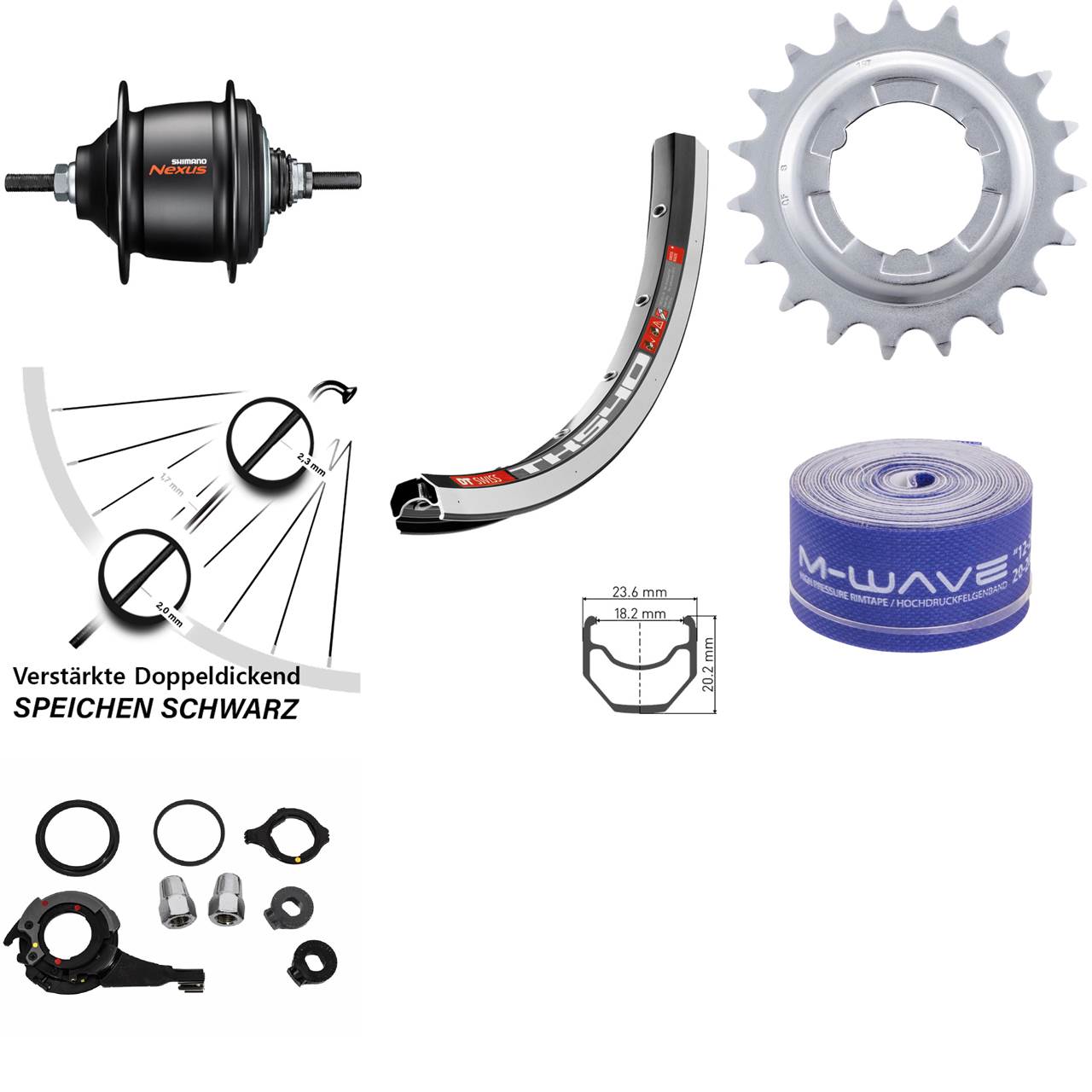 Hinterrad 28 Zoll Shimano Nexus 8 Gang DT Swiss TK 540 Freilauf