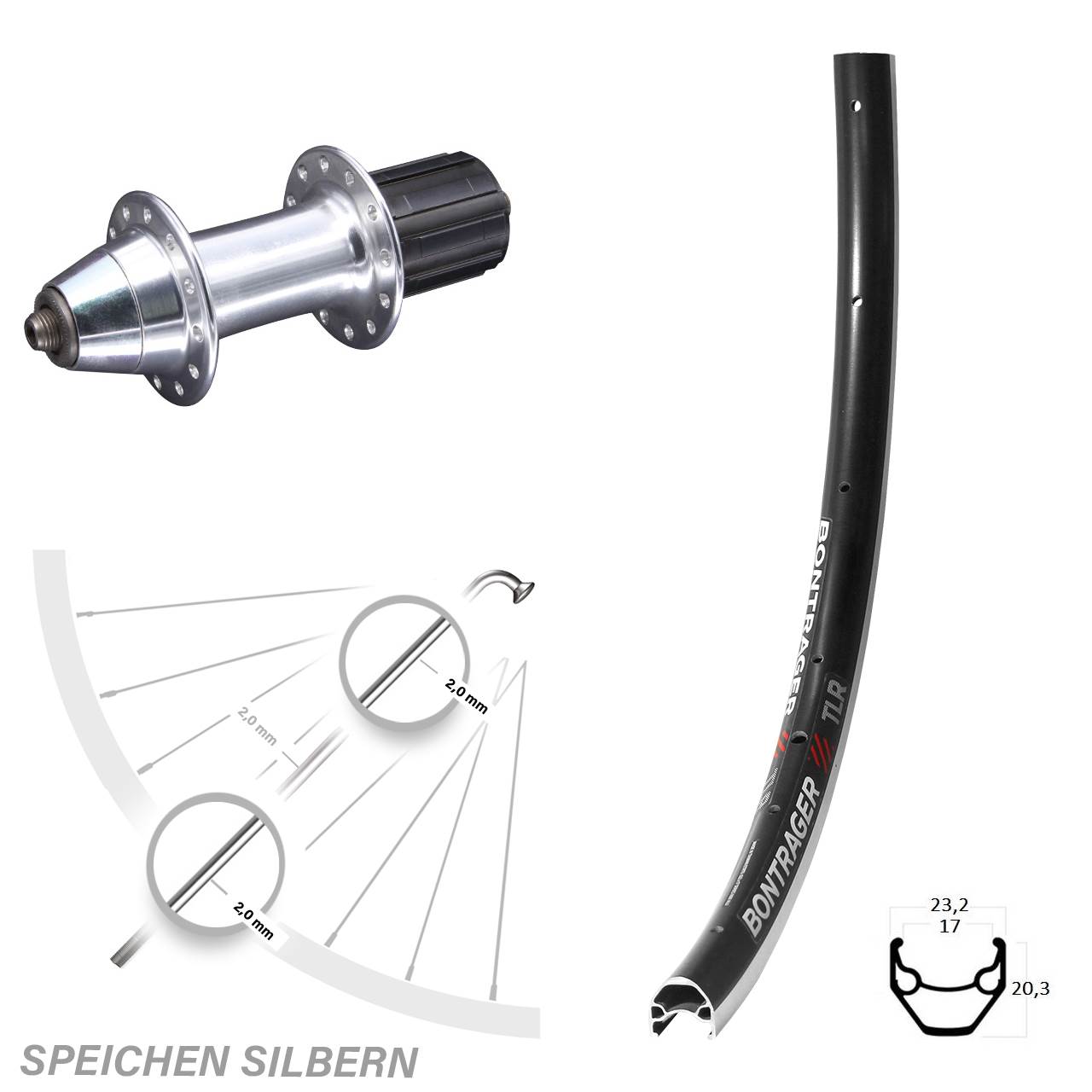 Bontrager TLR Hinterrad 28 Zoll Felgenbremse 5x130 mm 8-11 fach