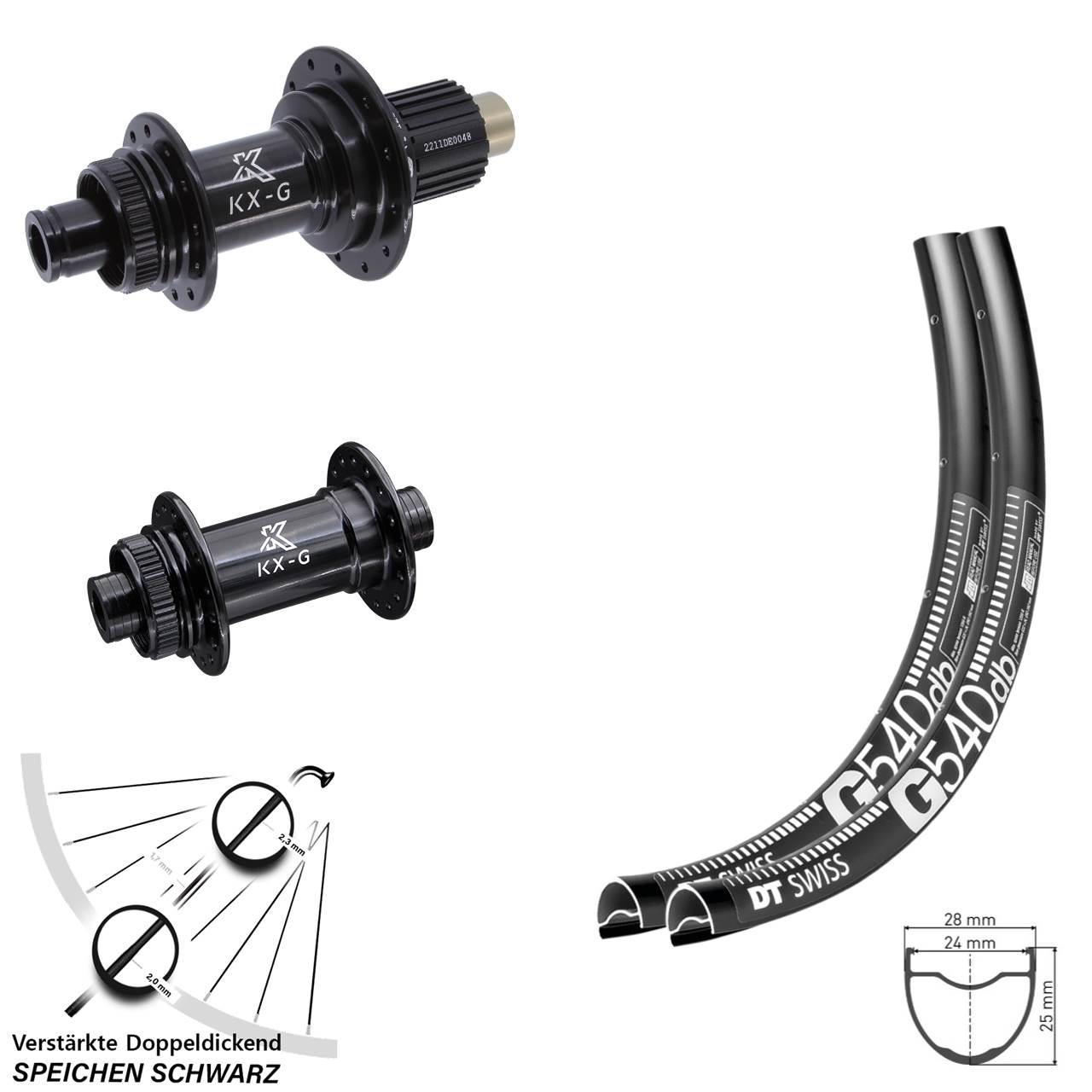 DT Swiss G540 KX-G 29 Zoll Centerlock Laufradsatz 12x100/142 Shimano Micro Spline