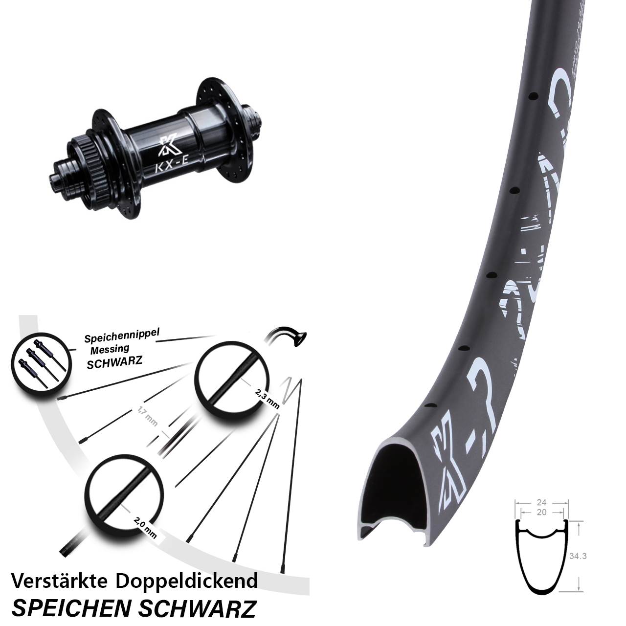 Vorderrad Centerlock 28 Zoll KX-E Road QR