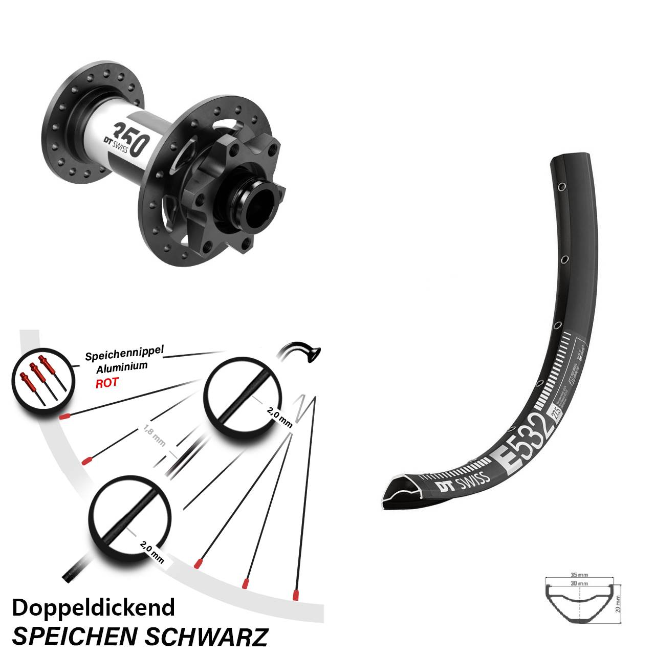 Boost Disc Laufrad 15x110 27,5 Zoll DT Swiss E 532-350