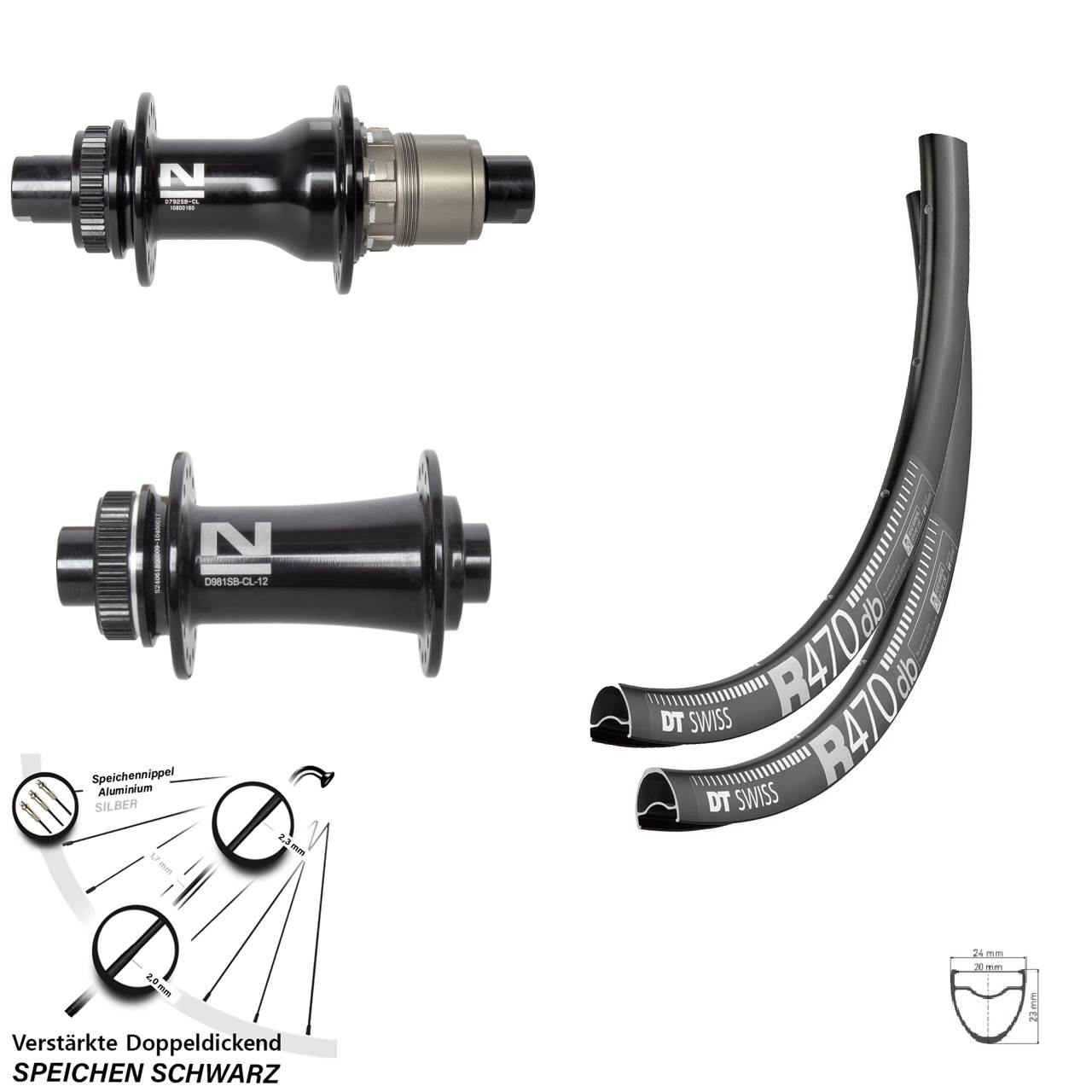 DT Swiss R470 Novatec Disc Laufradsatz 28 Zoll 12x100/142