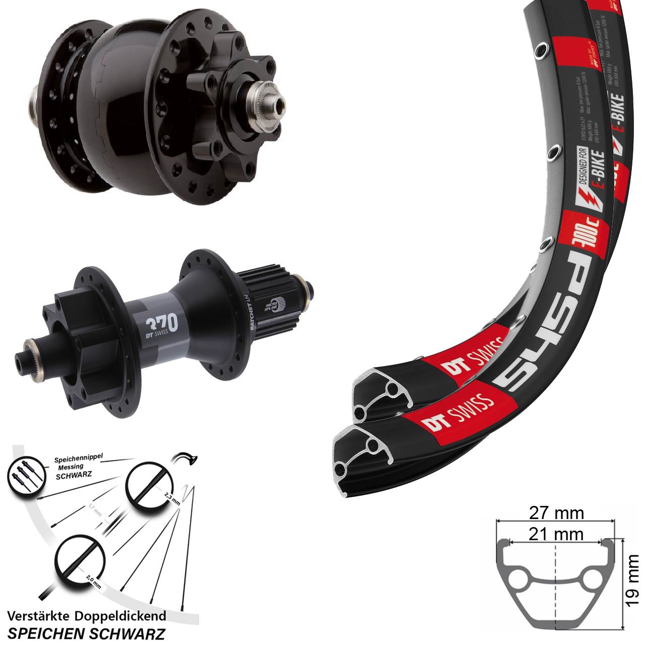 Disc Laufrad-Satz 26 Zoll DT Swiss 545 370 SON 28 Micro Spline für Schnellspanner