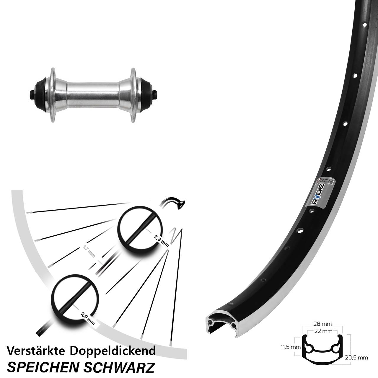 Ryde Andra 35 Formula FM21 27,5 Zoll Vorderrad QR