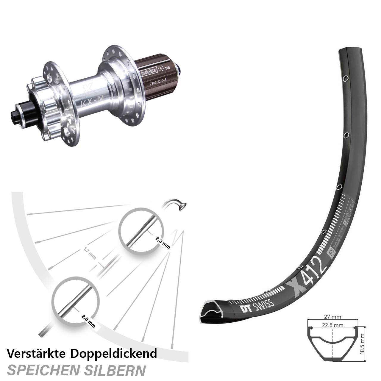 Disc Laufrad QR 28-29 Zoll DT Swiss X 412 KX-M 8-12 fach