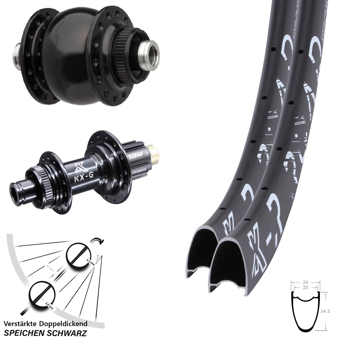 Laufradsatz Centerlock 12x100/142 29 Zoll KX-G-R Road SON 28 Campagnolo N3W