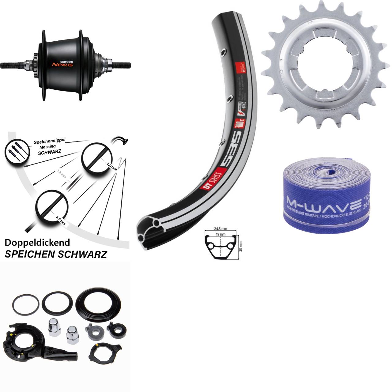 28 Zoll DT Swiss Hinterrad Shimano SG-C3001 7-Gang