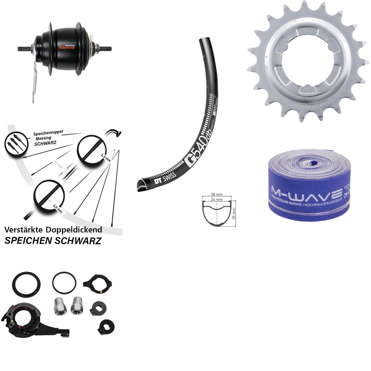 28 Zoll Hinterrad Shimano Nexus 8-Gang DT Swiss G540 mit Rücktrittbremse