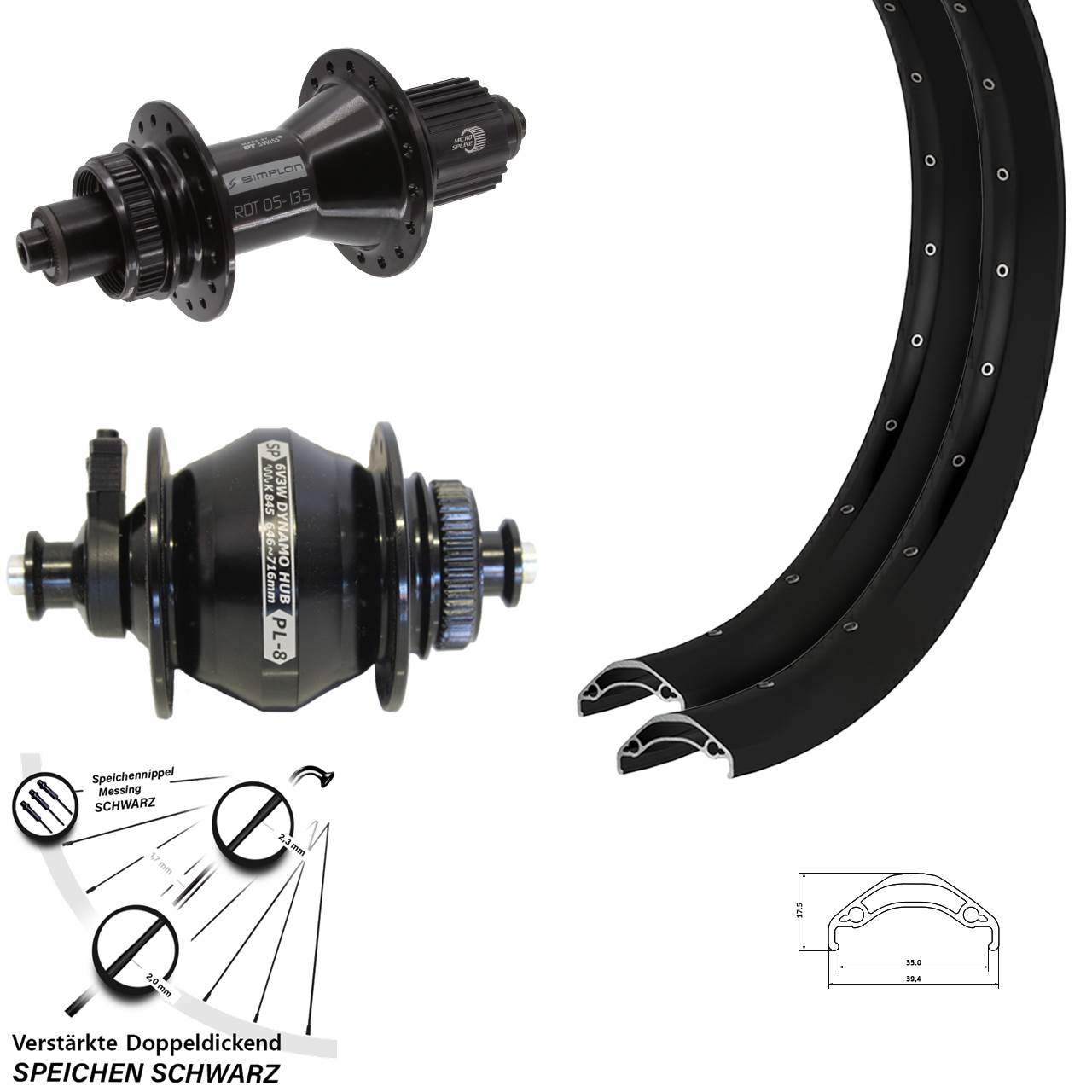29 Zoll Ryde Disc 35 DT Swiss 370 Hybrid SP PL-8 Micro Spline