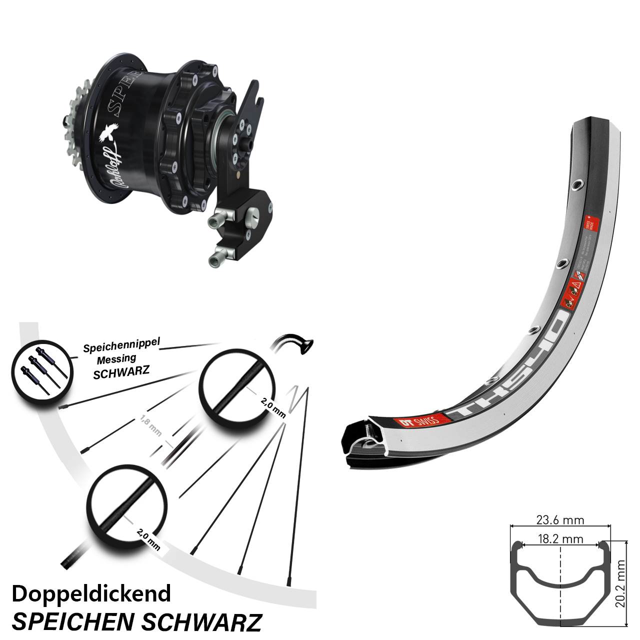 28 Zoll Hinteres Rad DT Swiss TK 540 Rohloff Speedhub CC OEM2