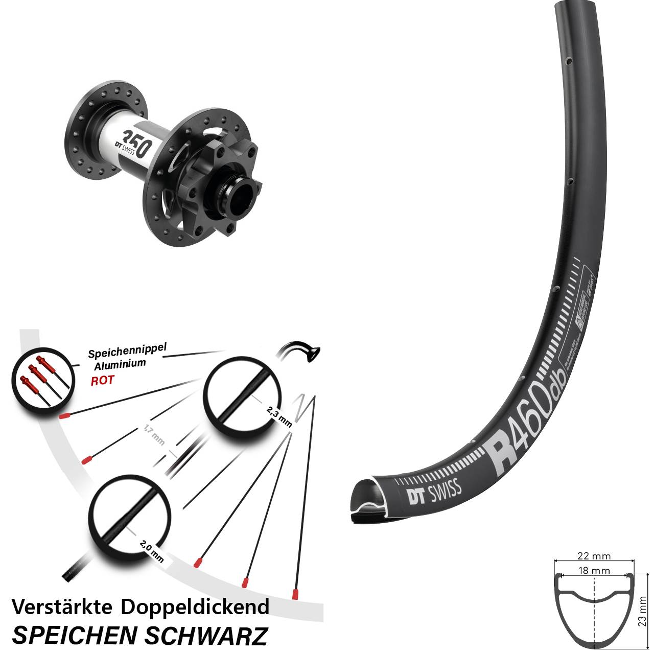 Disc Vorderrad 28 Zoll DT Swiss R 460-350 12x100