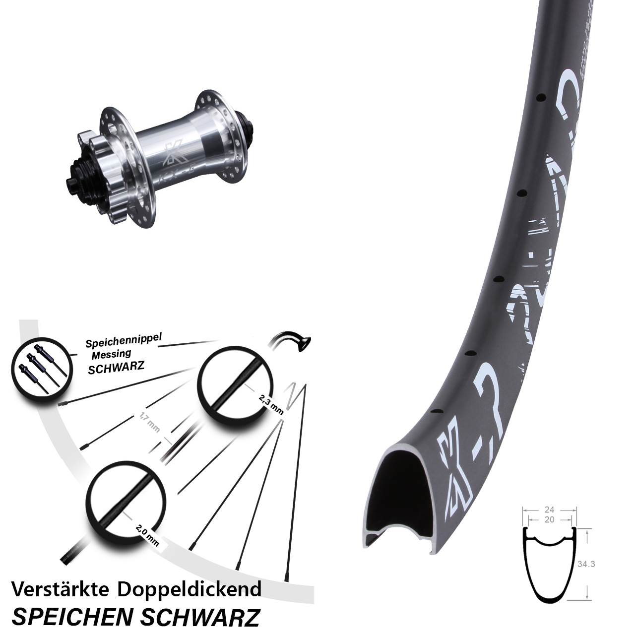 KX-E Road 29 Zoll Disc Vorderrad QR