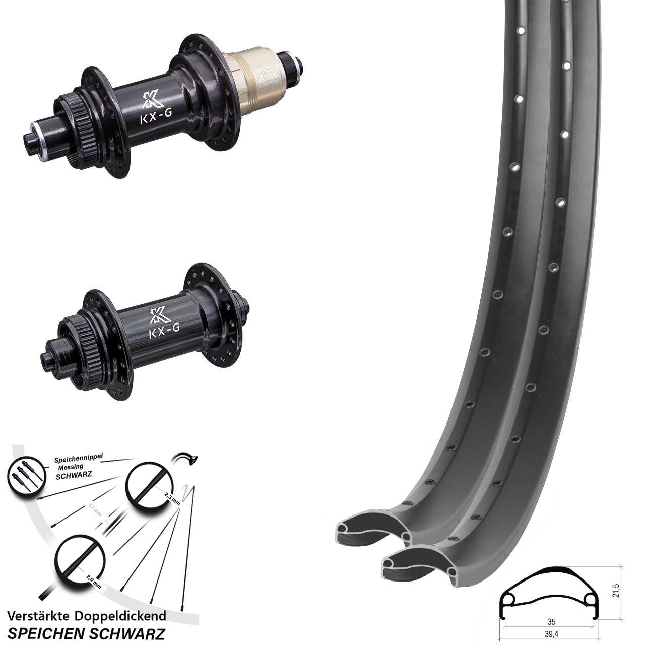 Disc Laufrad-Satz 29 Zoll Ambrosio E35 KX-G XDR 11-12 fach QR