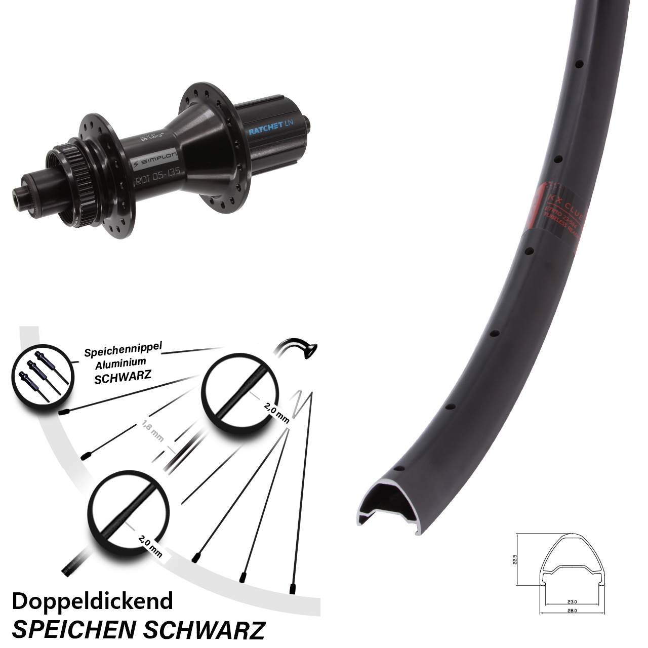 Hinterrad 27,5 Zoll KX Clue DT Swiss 370 Hybrid Centerlock 8-11 fach QR