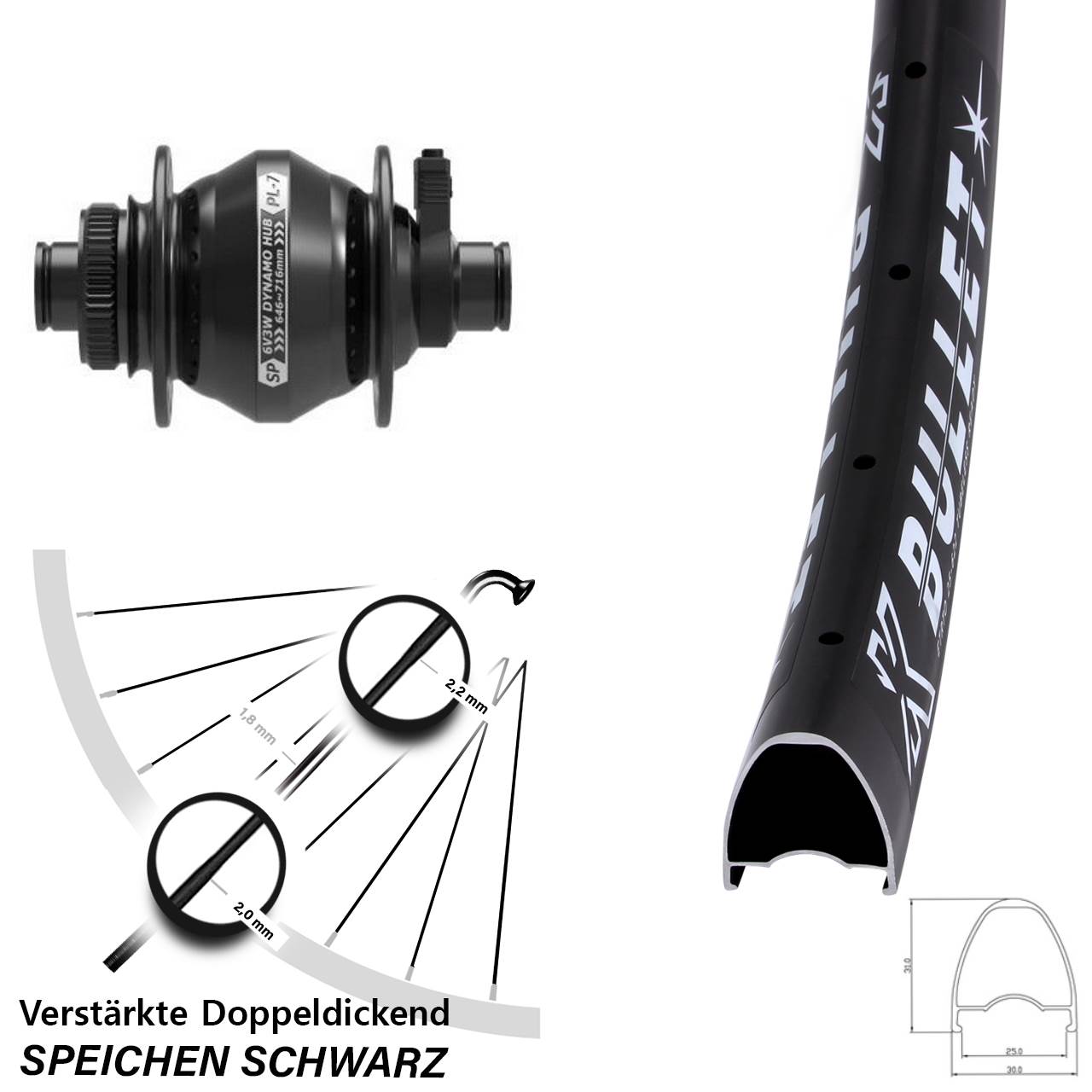 Vorderrad 28-29 Zoll KX Bullet Shutter PL-7 Centerlock 12x100