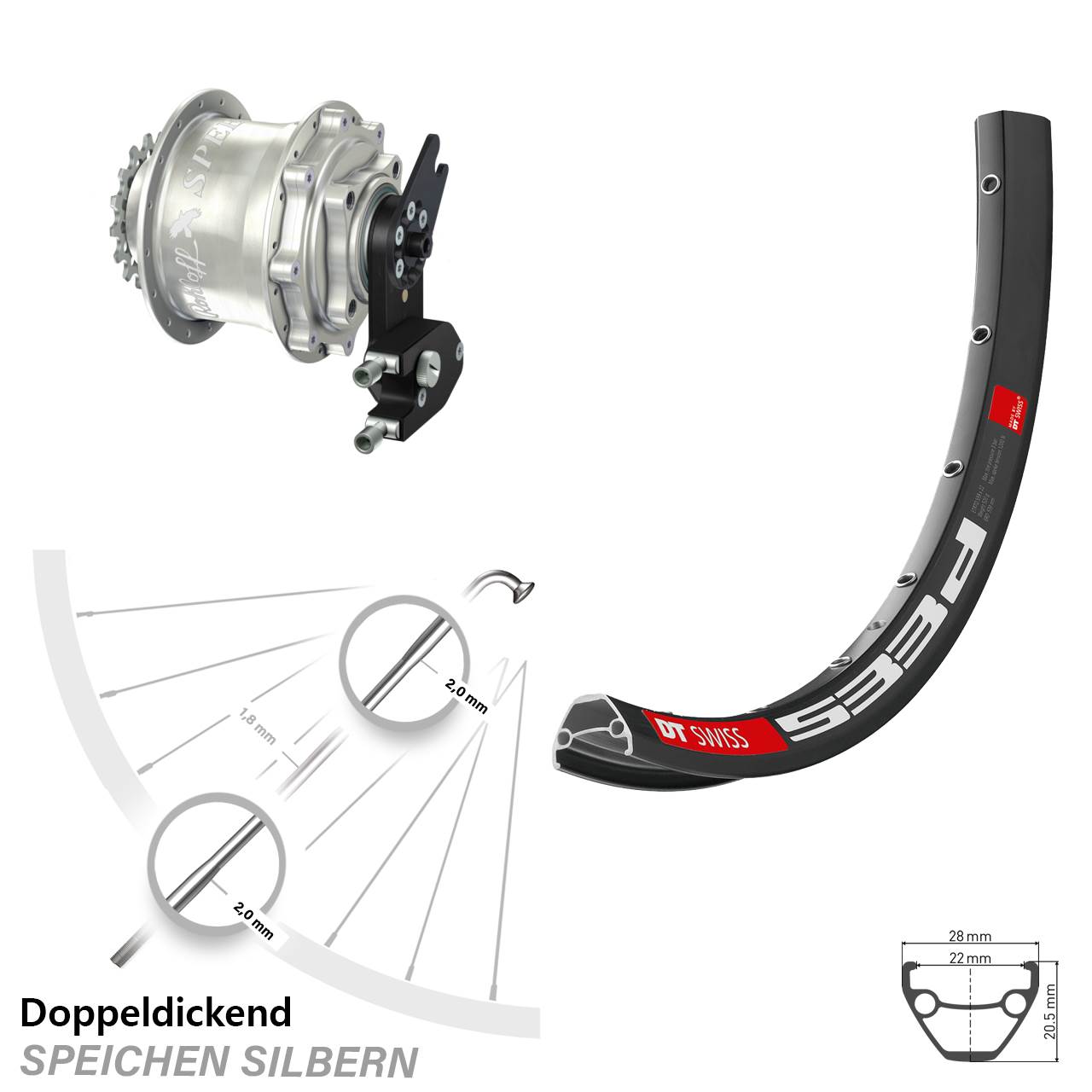 Disc Hinterrrad 26 Zoll DT Swiss 533d Rohloff Speedhub CC DB OEM2