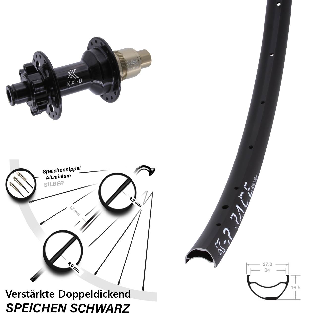 KXR-B Race Laufrad 12x148 Boost SRAM XD