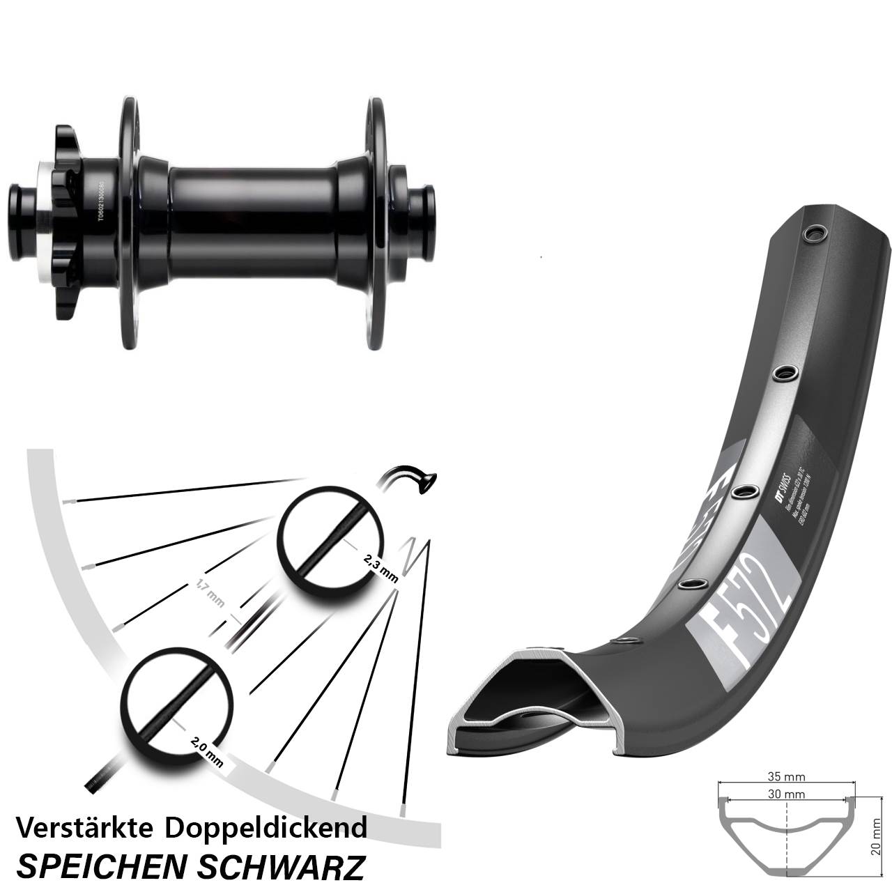Boost Vorderrad 6-Loch 15x110 29 Zoll DT Swiss F572 Novatec D341