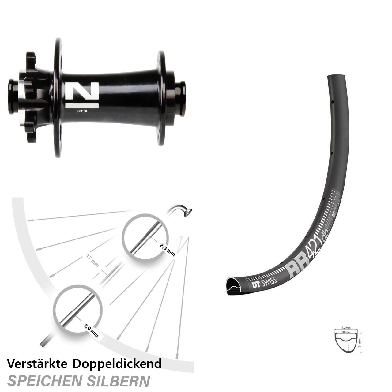 DT Swiss RR 421 Novatec D791 28 Zoll Disc Laufrad 12x100