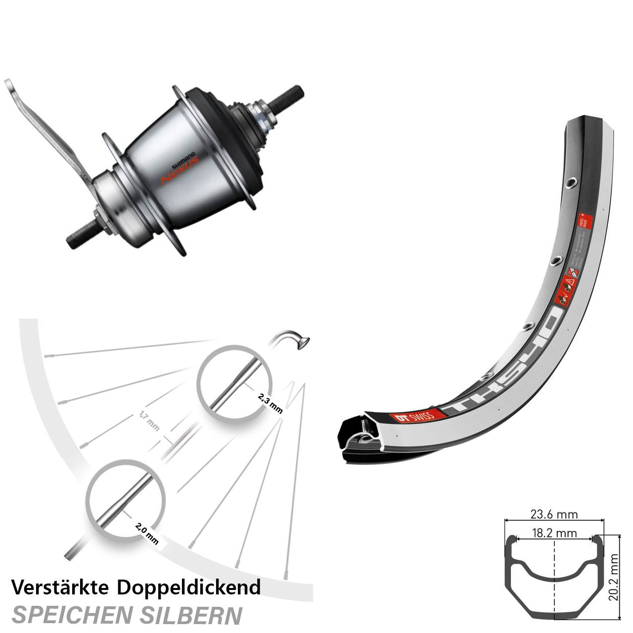 DT Swiss TK 540 Shimano 7-Gang SG-C3001-7C Hinterrad 28 Zoll