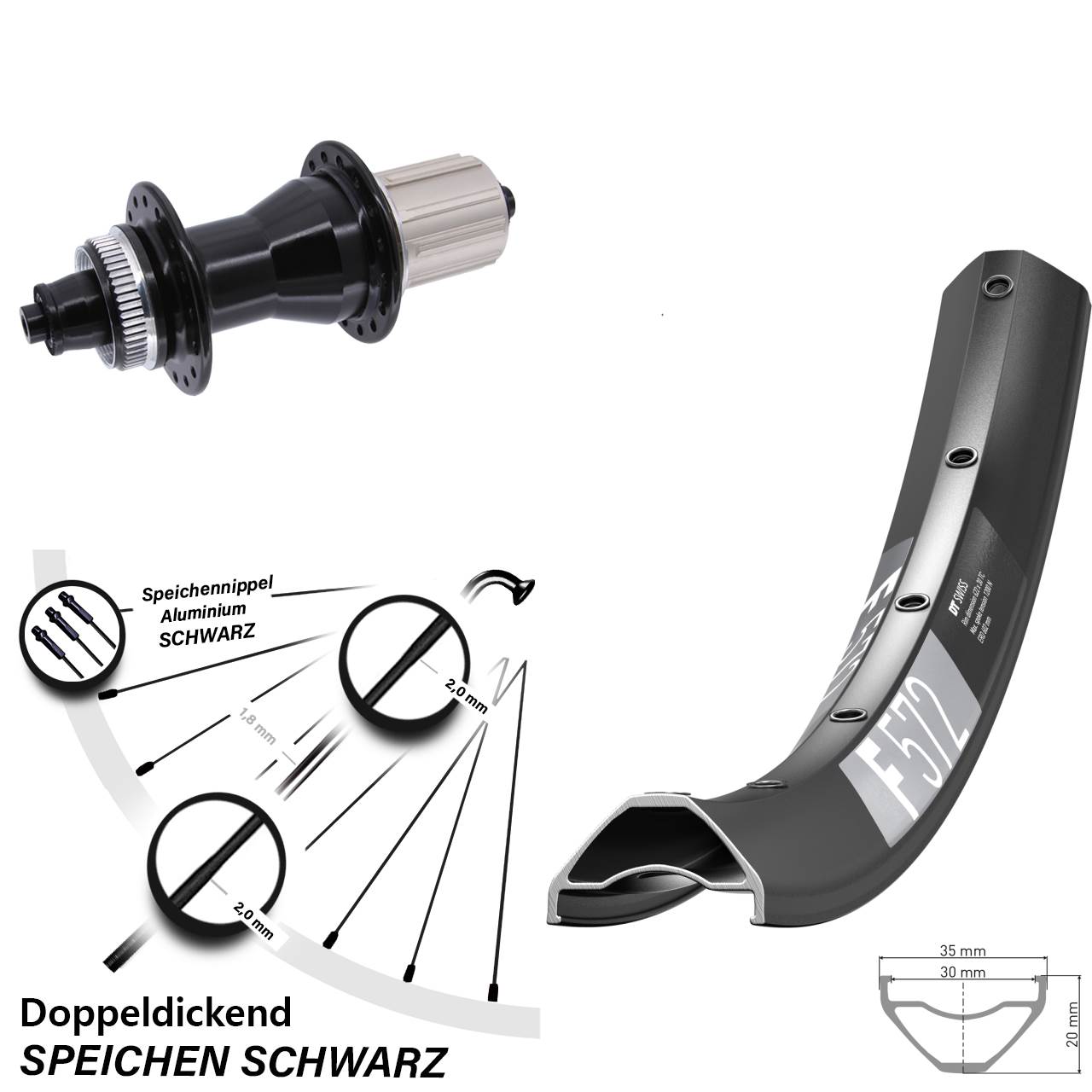 27,5 Zoll Hinterrad DT Swiss F572 Novatec 8-12 fach