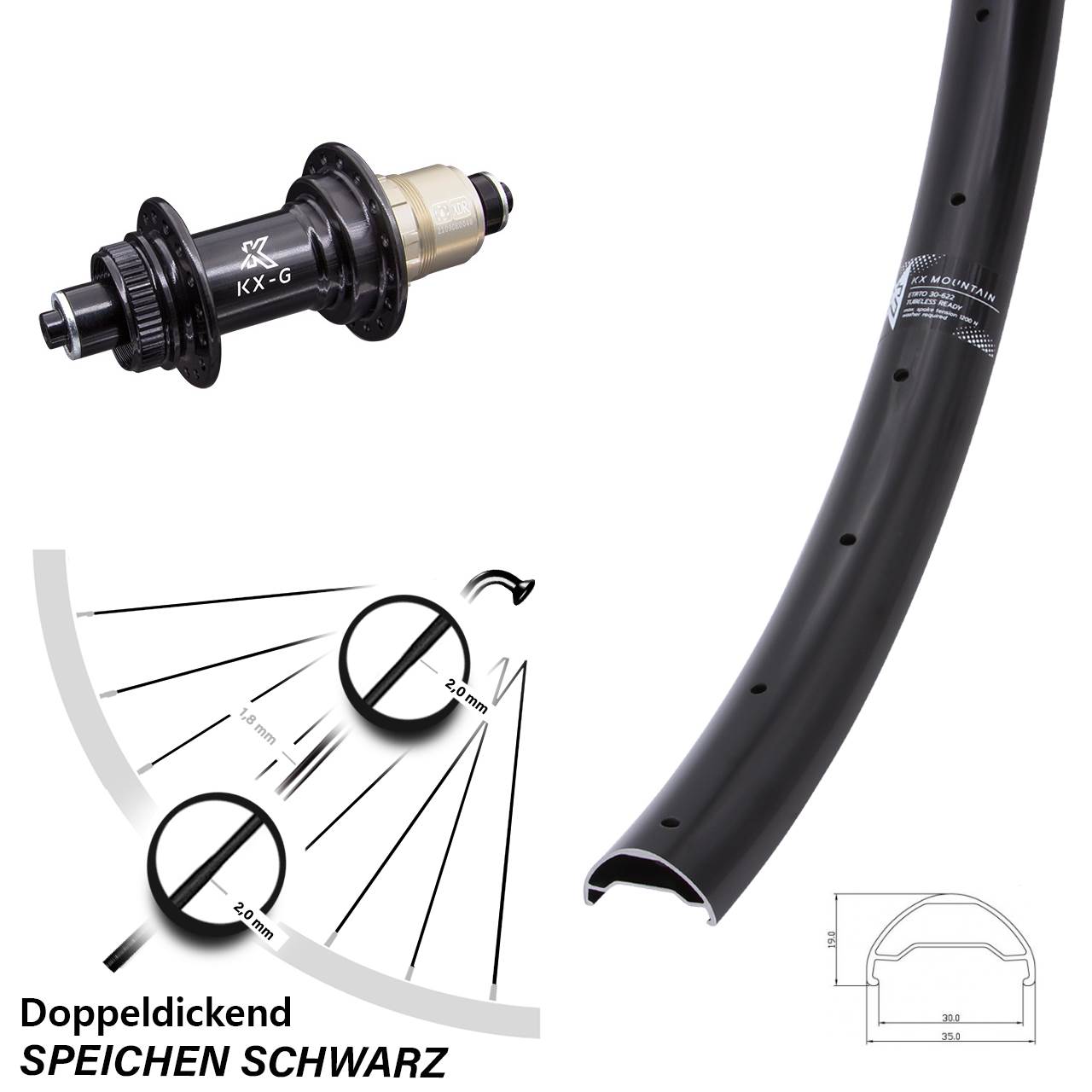 29 Zoll KX-G Mountain XD-R Disc Hinterrad QR