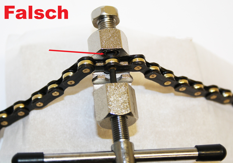 Falsche Verwendung Kettennietdrücker Falsche Verwendung Kettennietdrücker