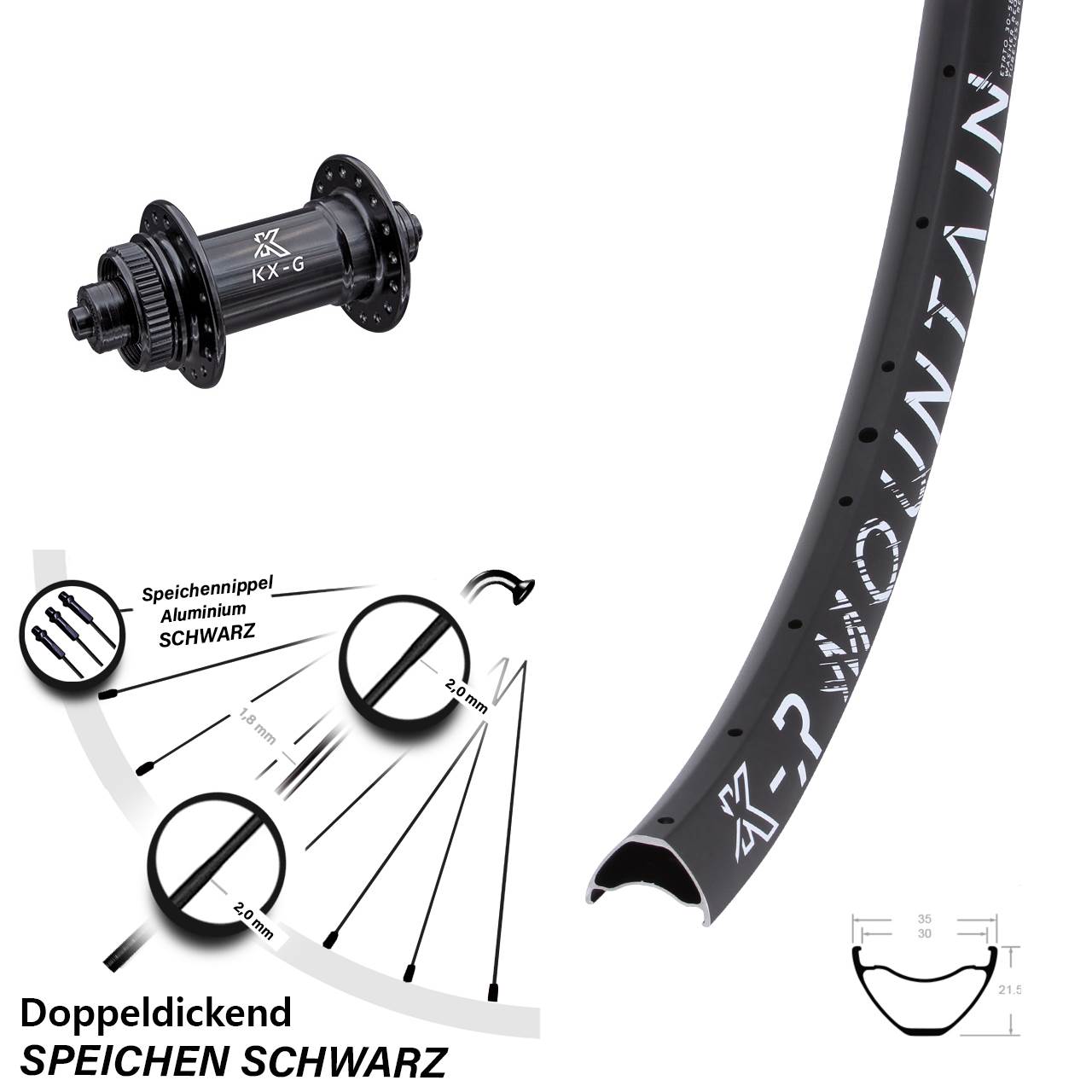 27,5 Zoll KX-GR Mountain Disc Laufrad für Schnellspanner