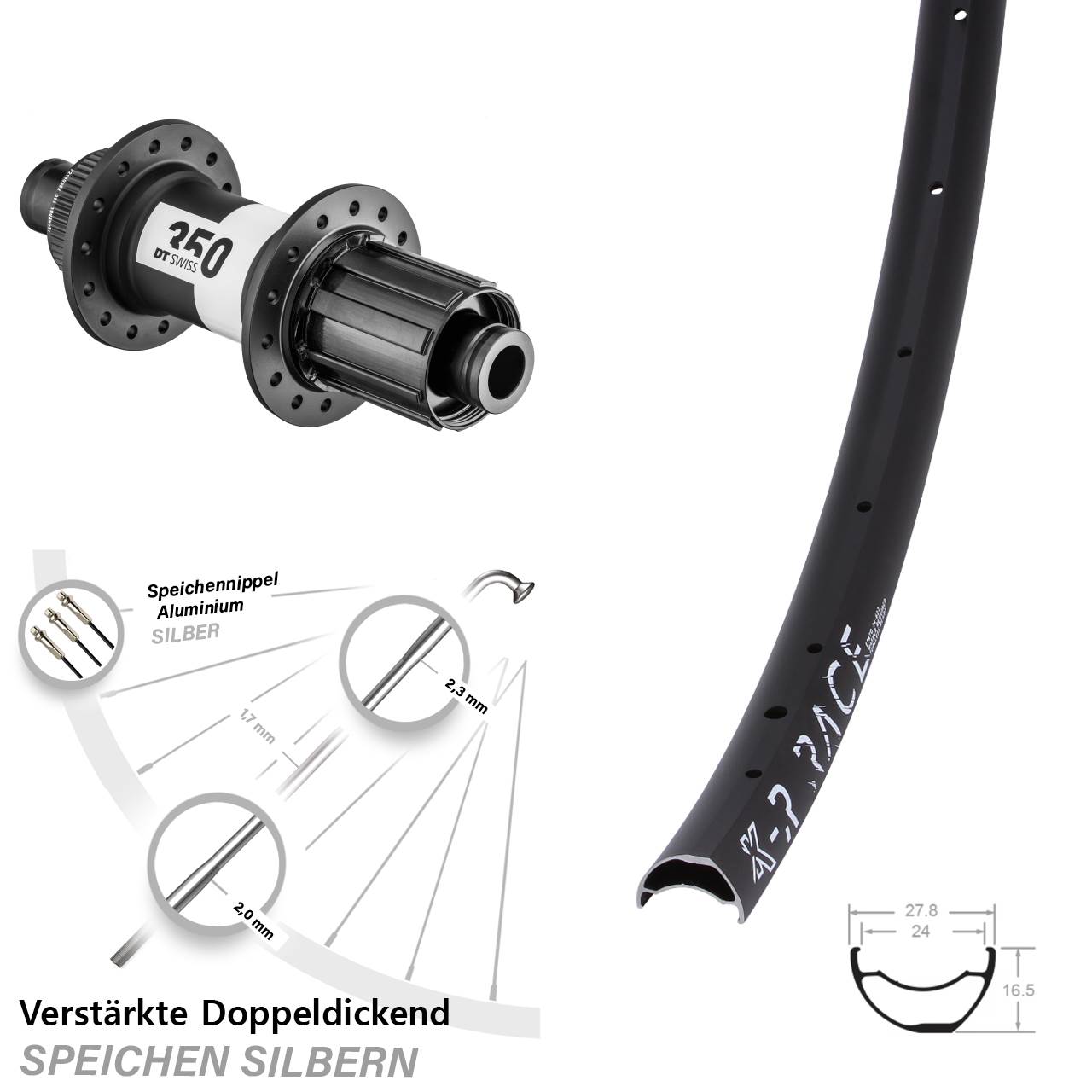 KX-R Race DT Swiss 350 Disc Hinterrad 12x148 Boost 8-11 fach