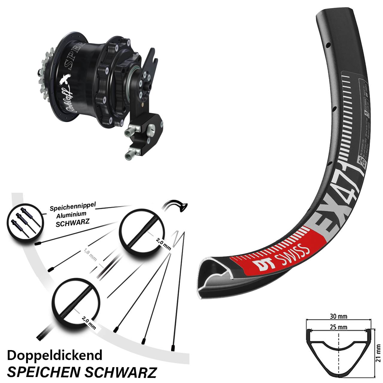 DT Swiss EX 471 Hinterrad 29 Zoll Rohloff Speedhub CC OEM2