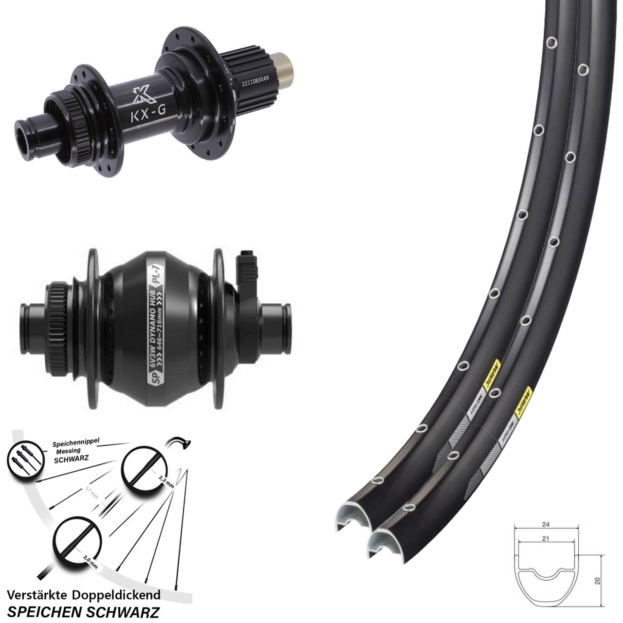 Mavic XC621 KX-G Shutter PL-7 29 Zoll Disc Laufradsatz 12x100/142 Shimano Micro Spline
