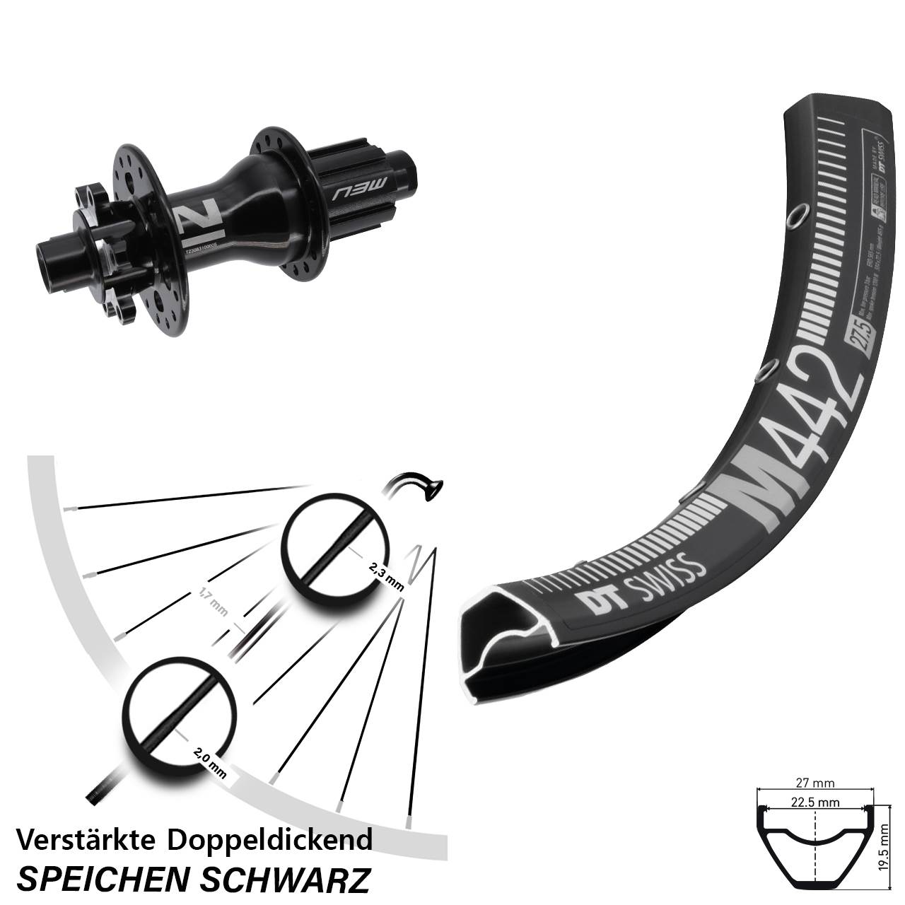 Disc Hinterrad 12x142 28-29 Zoll DT Swiss M442 Novatec D792 Campagnolo N3W