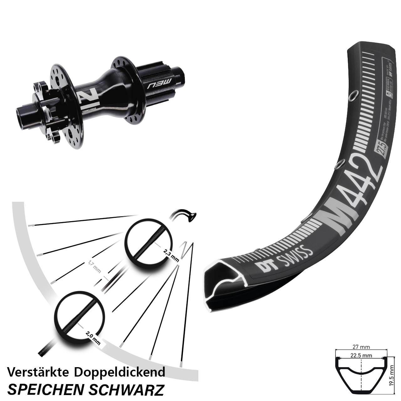 Disc Hinterrad 12x142 28-29 Zoll DT Swiss M442 Novatec D792 Campagnolo N3W