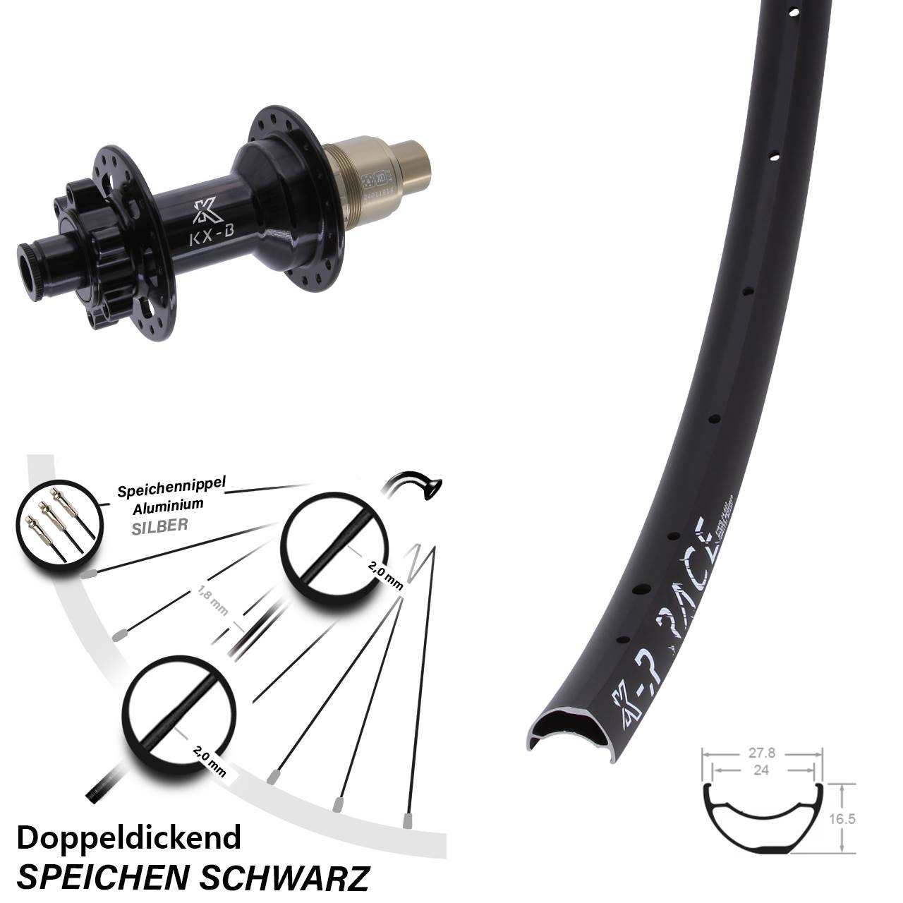 Boost Disc Laufrad 12x148 KX-BR Race SRAM XD