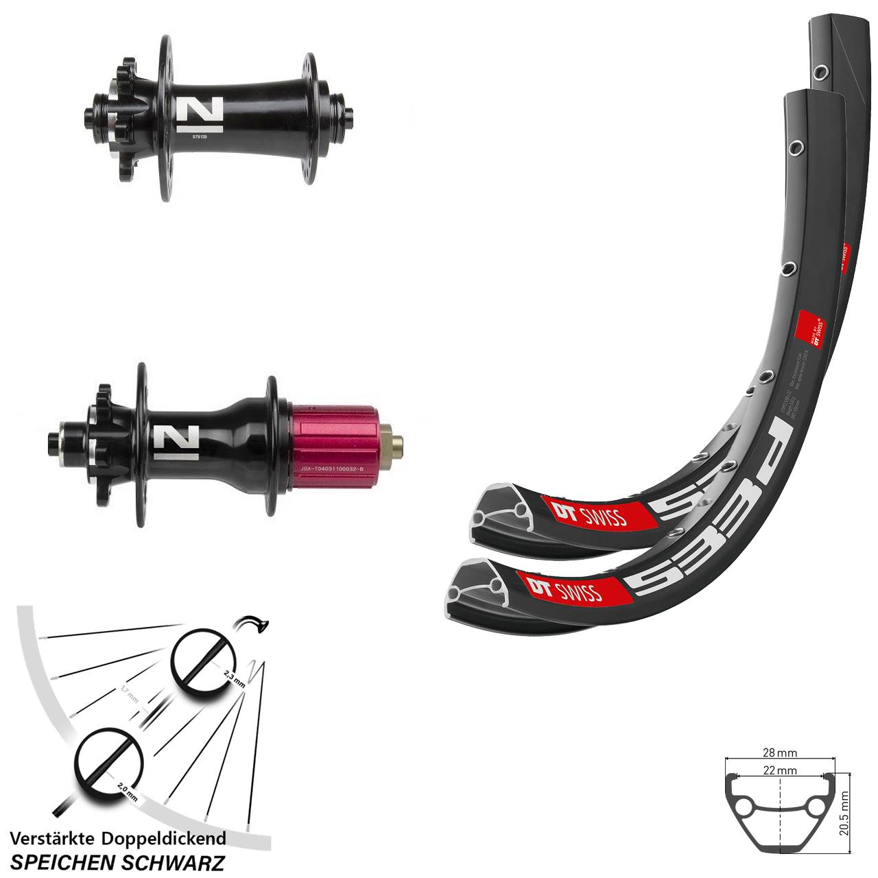 DT Swiss 533 D Novatec D791/Superlight 28-29 Zoll Laufradsatz für Schnellspanner 8-12 fach