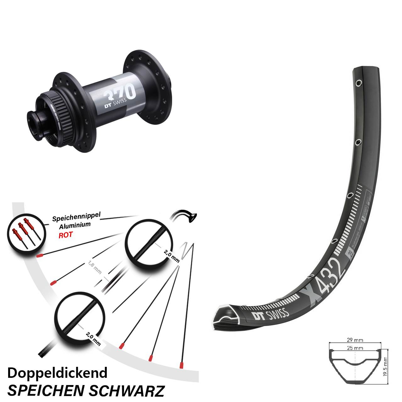 Disc Laufrad 15x100 29 Zoll DT Swiss X 432 370