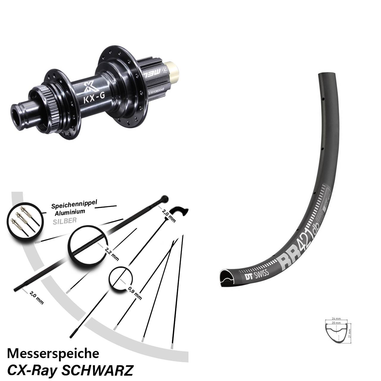 Disc Hinterrad 12x142 28 Zoll DT Swiss RR 421 KX-G Campa N3W CX-Ray